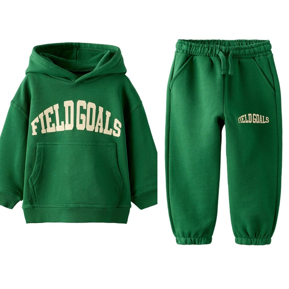 Zara Green Field Goals Hoodie and Sweatpants Set